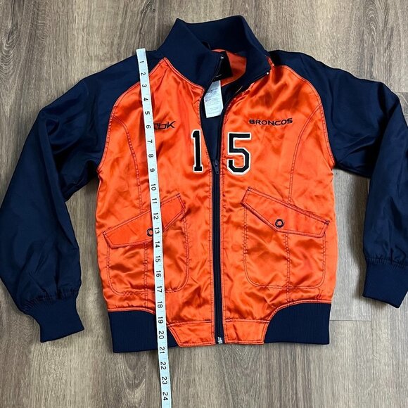 Reebok NFL Denver Broncos Satin Embroidered Football Jacket Sz M 10-12 - Picture 5 of 9